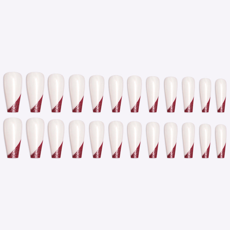 Wearing Nails, Rose Gold And Beveled Edge French Manicure, Long Ballet Nails